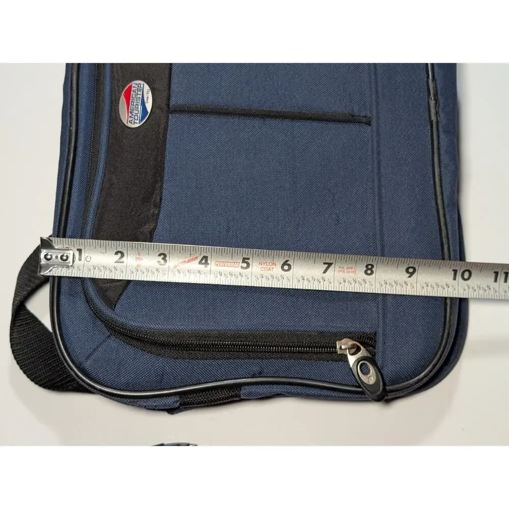 American Tourister Travel Organizer Toiletry Bag Blue Zipper Case Carry On